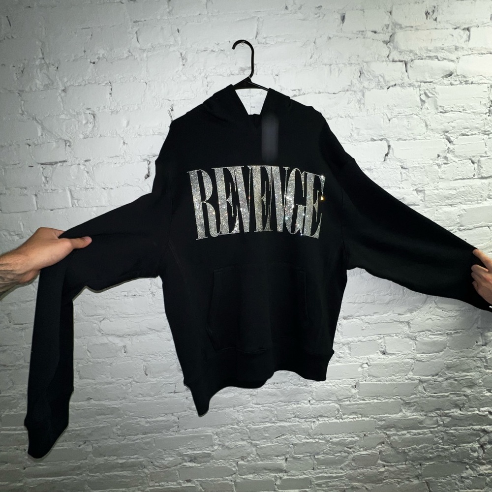 Revenge Rhinestone Hoodie Size XL